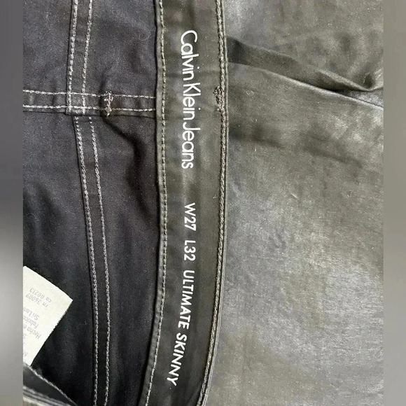 Calvin Klein Ultimate Skinny Jeans Black Shiny 27x32 - Picture 5 of 7